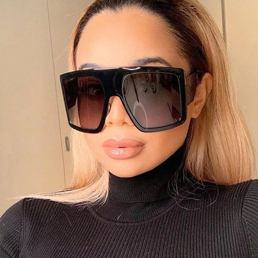 “Media Star” Oversized Black AMMA JO Sunglasses