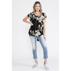 Floral Shirt Top with Subtle Sparkle