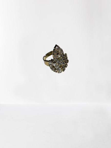 Gold Three Leaf Fall Cocktail Ring
