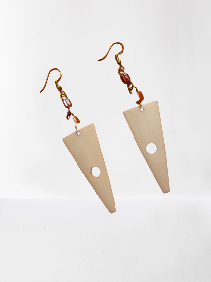 Made in Kenya - Orange and Cream Beaded Earrings