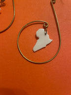 Made in Kenya - Cream and Brass Africa Hooped Earrings
