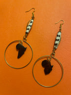Made in Kenya - Brown and Brass Africa Hooped Earrings