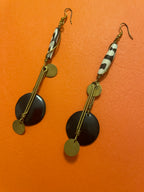 Made in Kenya - Cream and Brown Chandelier Earrings