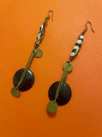 Made in Kenya - Cream and Brown Chandelier Earrings