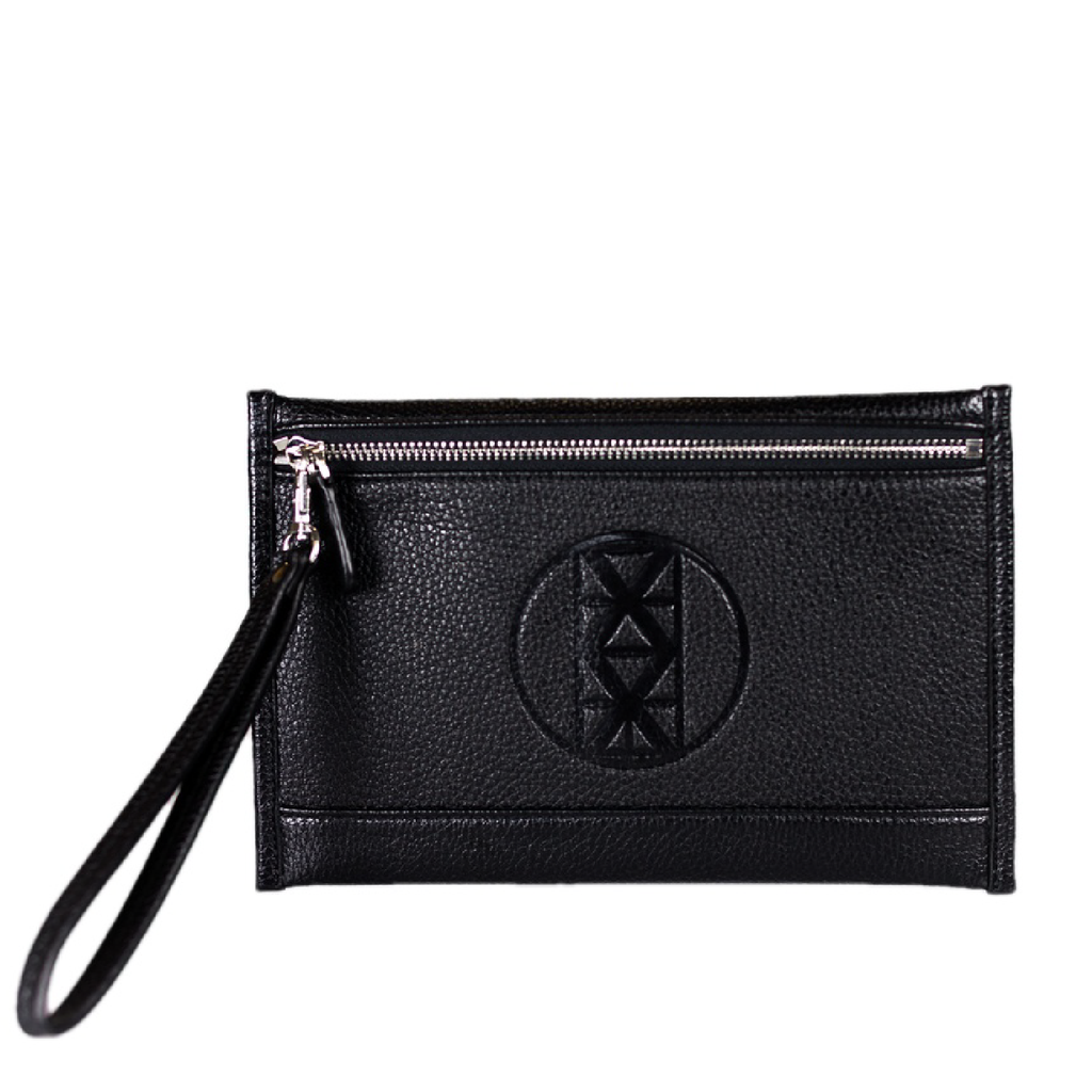 AMMA JO-Black Signature Wallet Clutch