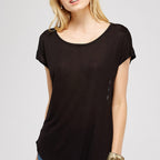 Black Top with Cut Out Heart Embellishment