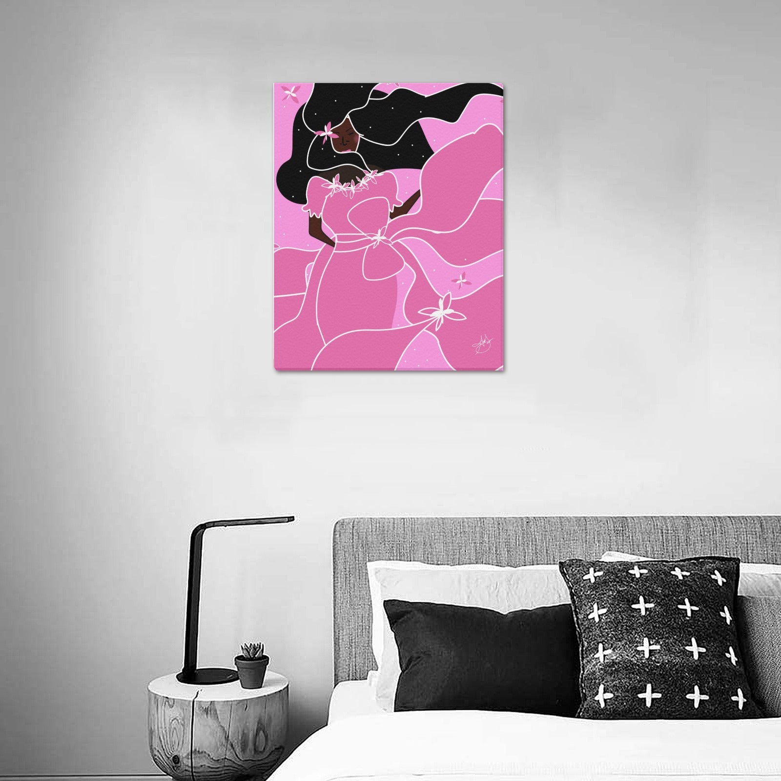 (Custom Order) AMMA JO ARTWORK COCOA ROSE Office Print 16 X 20 Frame Canvas Print 16"x20"