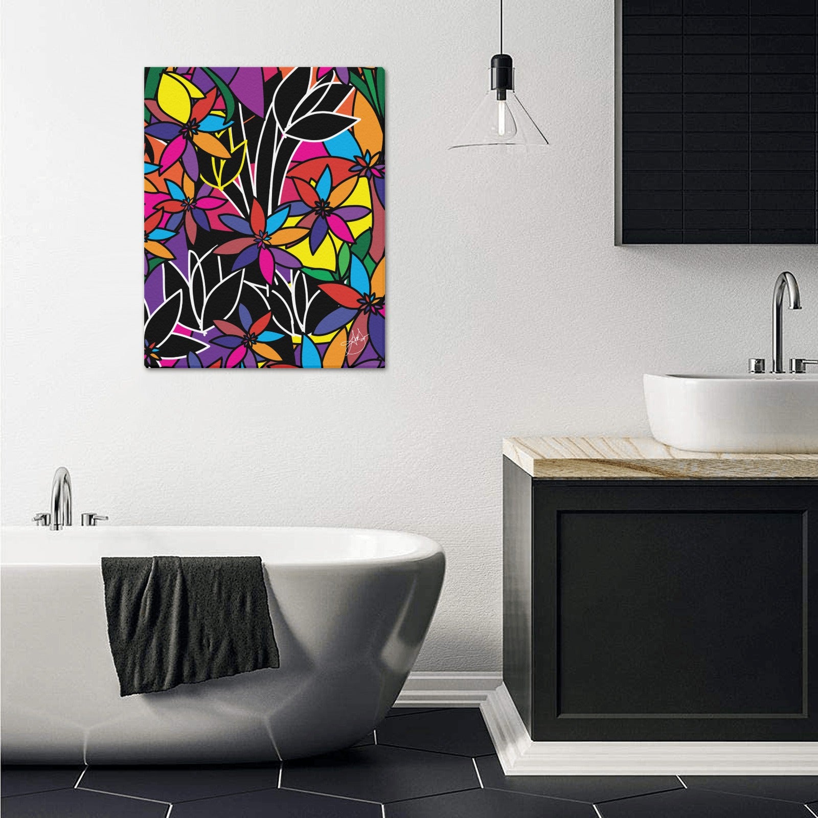 (Custom Order) AMMA JO ARTWORK LA FLEUR OFFICE PRINT Frame Canvas Print 16"x20"