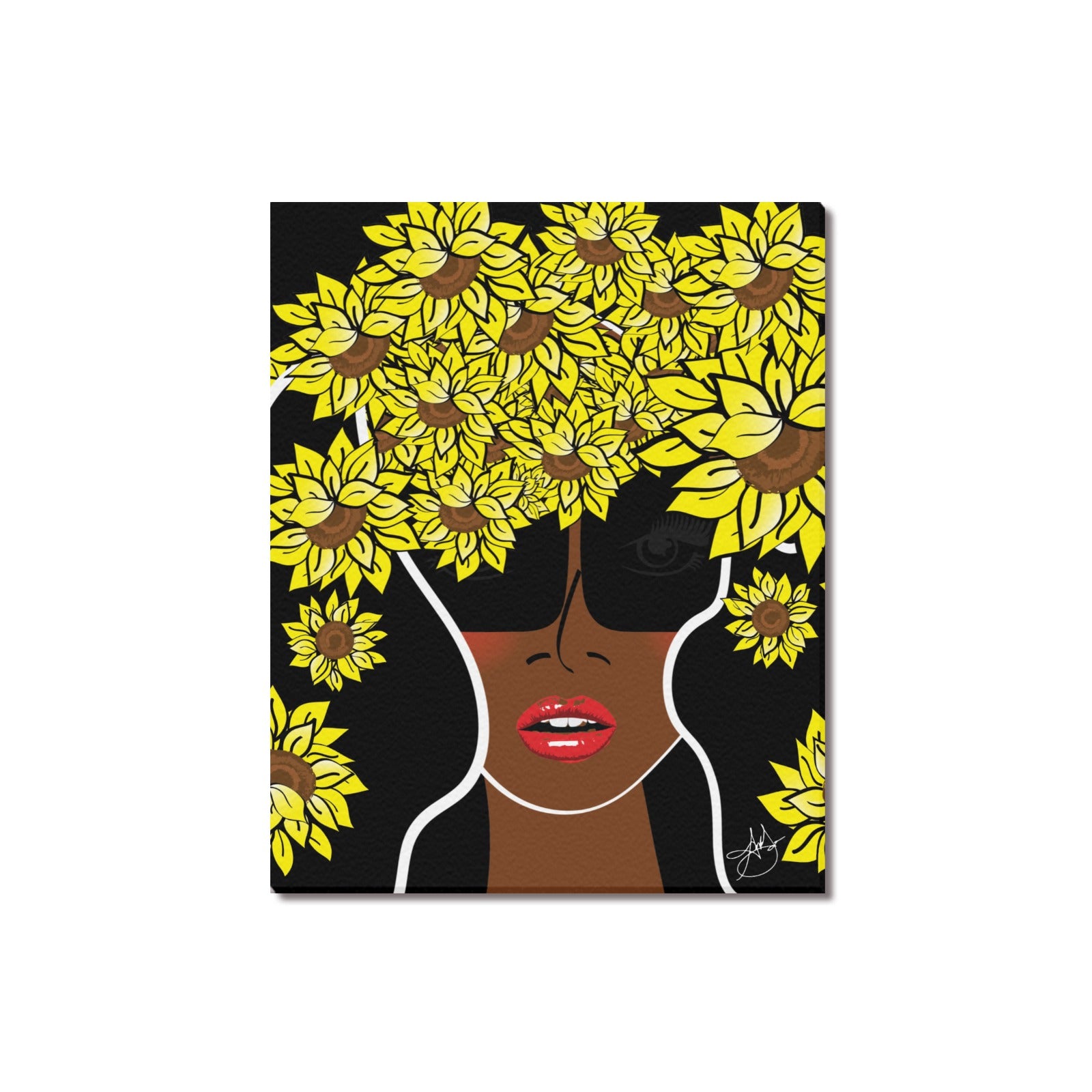 (Custom Order) AMMA JO COCOA SUNFLOWER OFFICE ARTWORK Canvas Print 16"x20"