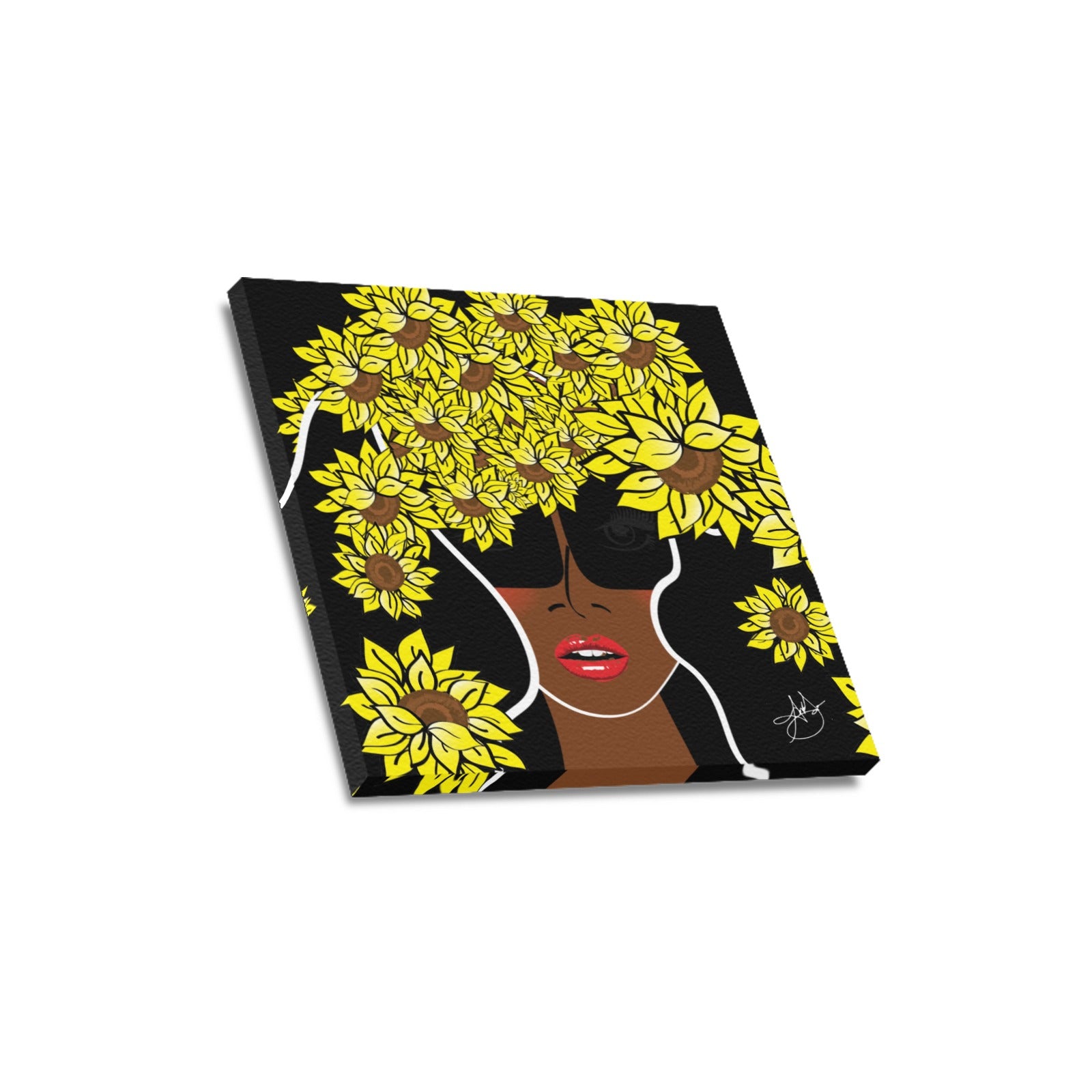 (Custom Order) AMMA JO COCOA SUNFLOWER OFFICE ARTWORK Canvas Print 16"x16"