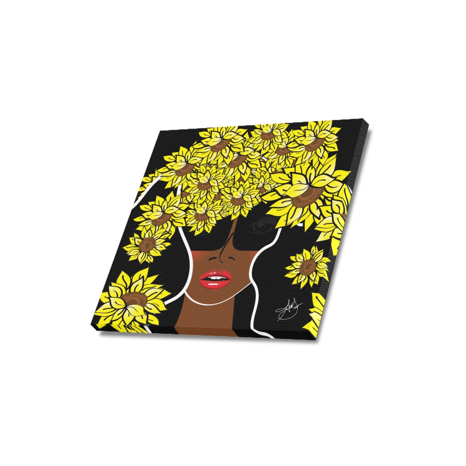 (Custom Order) AMMA JO COCOA SUNFLOWER OFFICE ARTWORK Canvas Print 16"x16"