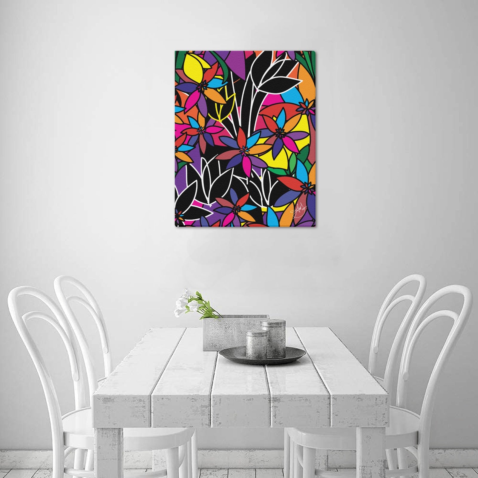 (Custom Order) AMMA JO ARTWORK LA FLEUR OFFICE PRINT Frame Canvas Print 16"x20"