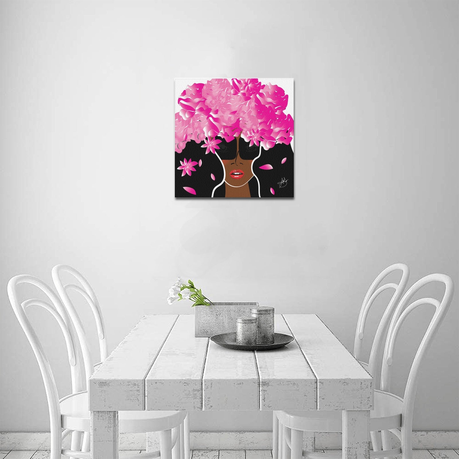 Custom Order - Cocoa Peony Office Canvas Print  16"x16"