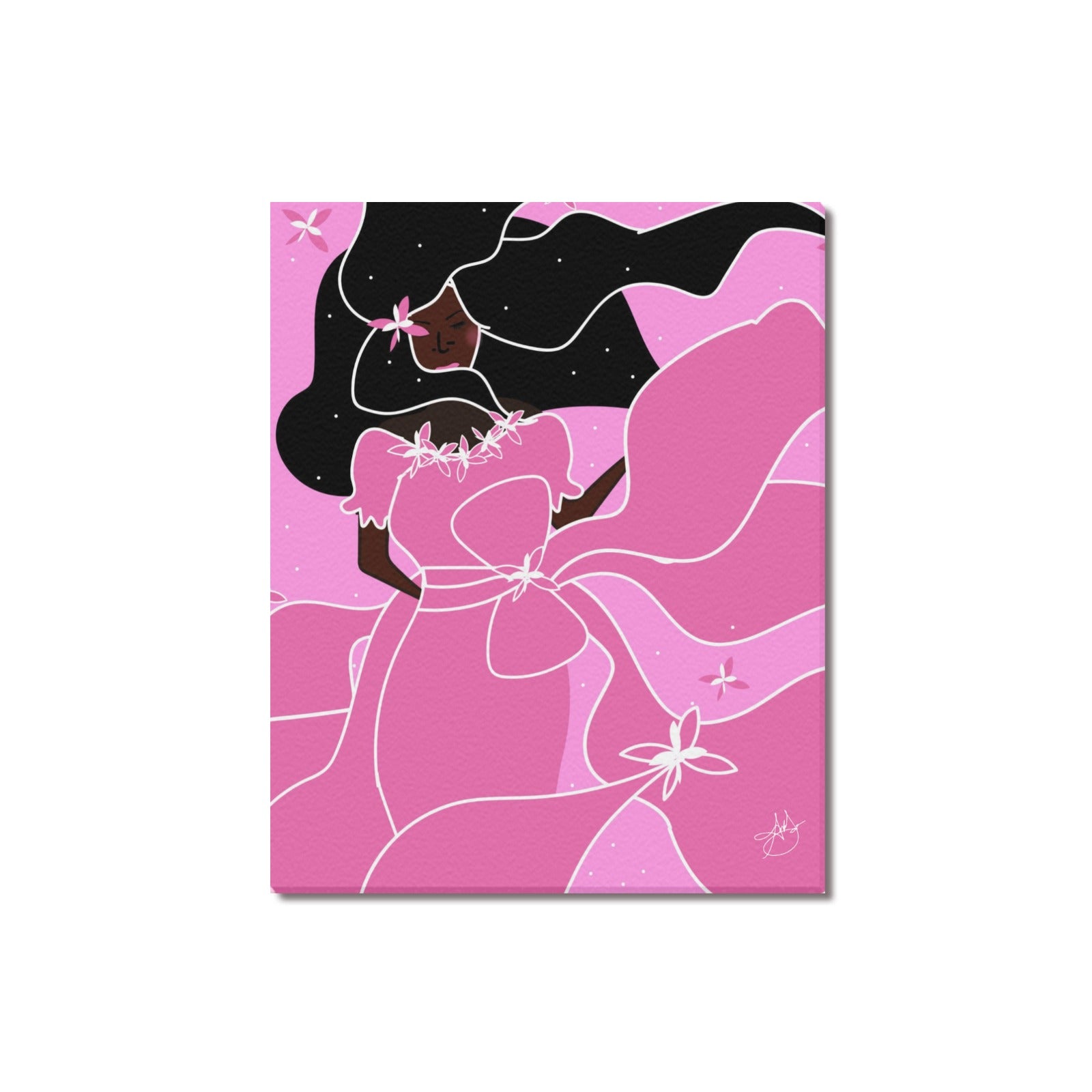 (Custom Order) AMMA JO ARTWORK COCOA ROSE Office Print 16 X 20 Frame Canvas Print 16"x20"