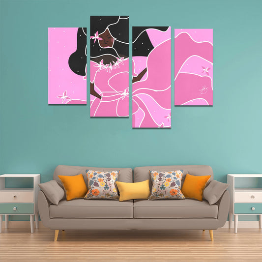 Cocoa Rose 4 Piece Artwork Canvas Wall Art Y (4 pieces)