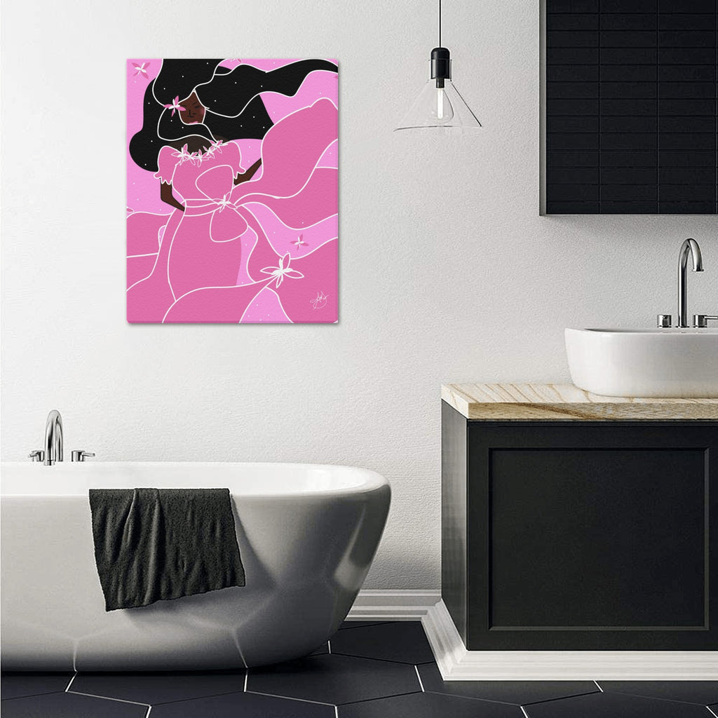 (Custom Order) AMMA JO ARTWORK COCOA ROSE Office Print 16 X 20 Frame Canvas Print 16"x20"