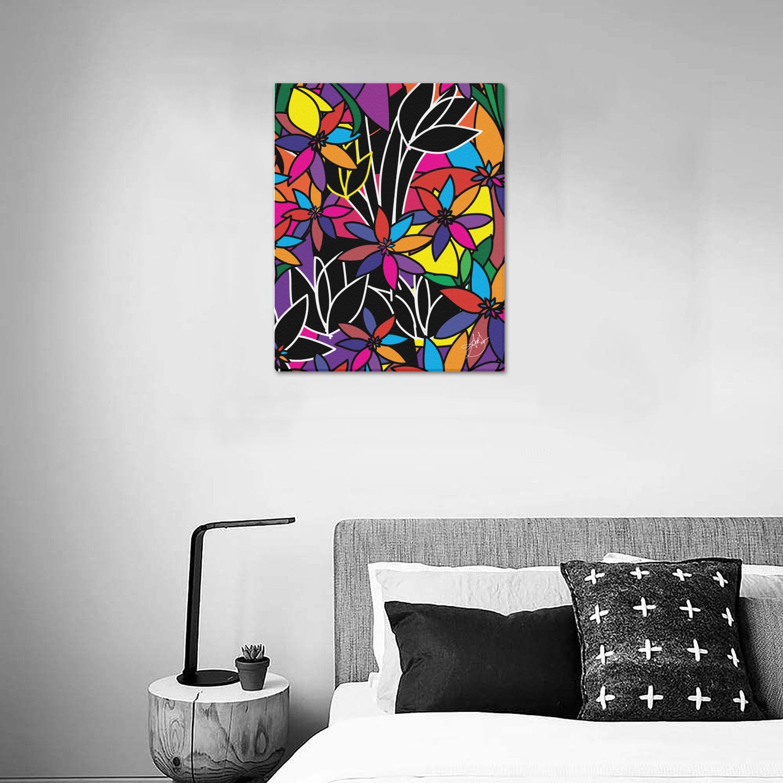 (Custom Order) AMMA JO ARTWORK LA FLEUR OFFICE PRINT Frame Canvas Print 16"x20"