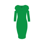 V-Neck Green Cutout SIGNATURE Dress